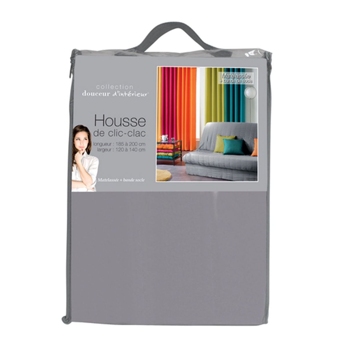 Housse de clic-clac matelassée - Gris clair - 140x200 cm - Polyester - 3