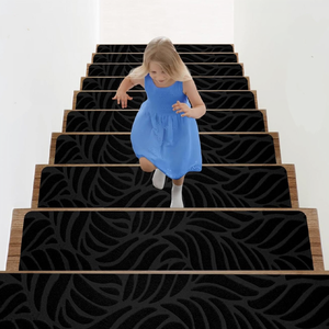 Lot De 15 Tapis D'escalier Antidérapants 80x20 Cm - Autocollants Réutilisables, Pour Sécurité Enfants, Personnes âgées, Animaux (noir)