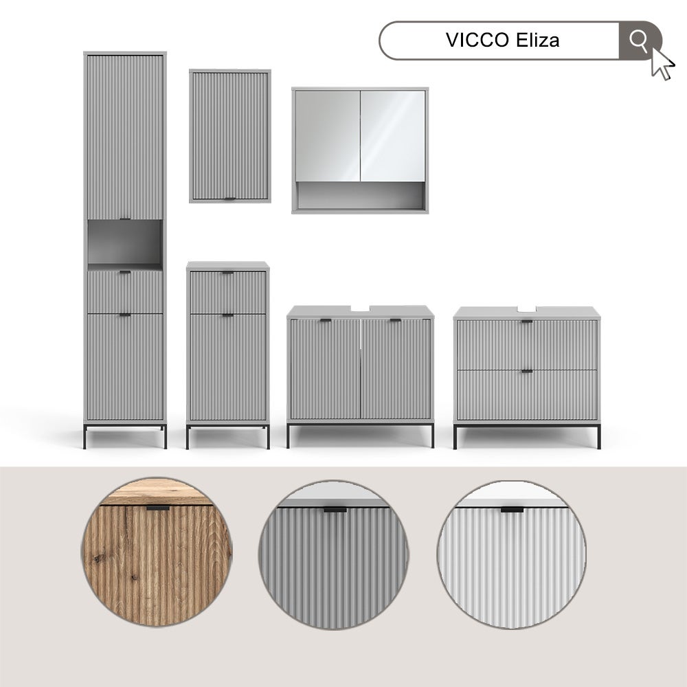 Vicco Mueble bajo lavabo Eliza, Roble vikingo, 70 x 63 cm Con 2 cajones extraíbles - 8