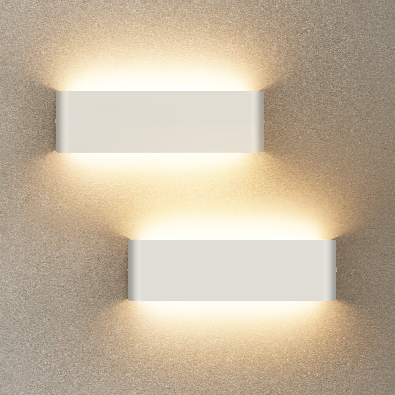 LOVHAUS Zestaw 2 Kinkietów LED 12W 30CM do Wnętrza, Oświetlenie w Górę i w Dół, Ciepłe Światło 3000K do Salonu, Sypialni, Korytarza