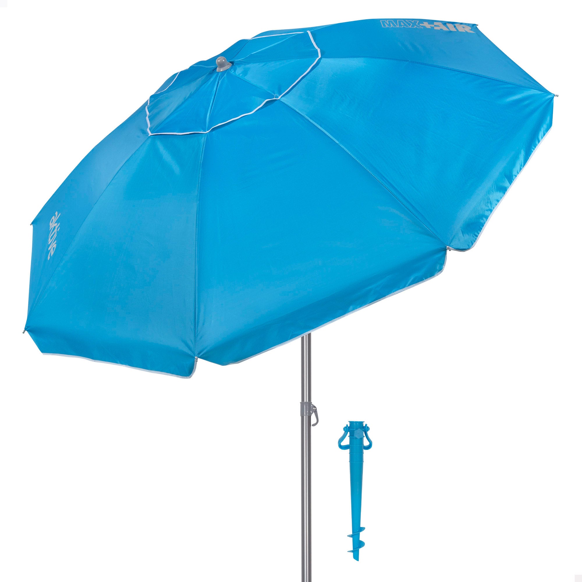 Aktive sombrilla playa 8 varillas 200 cm azul con soporte