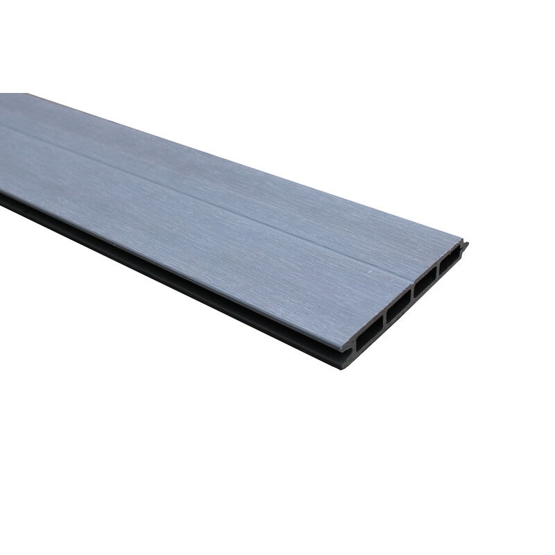 Lama per recinzione composita alveolare coestrusa reversibile - Grigio antracite/Grigio chiaro - 15,6 cm x 148 cm - 2