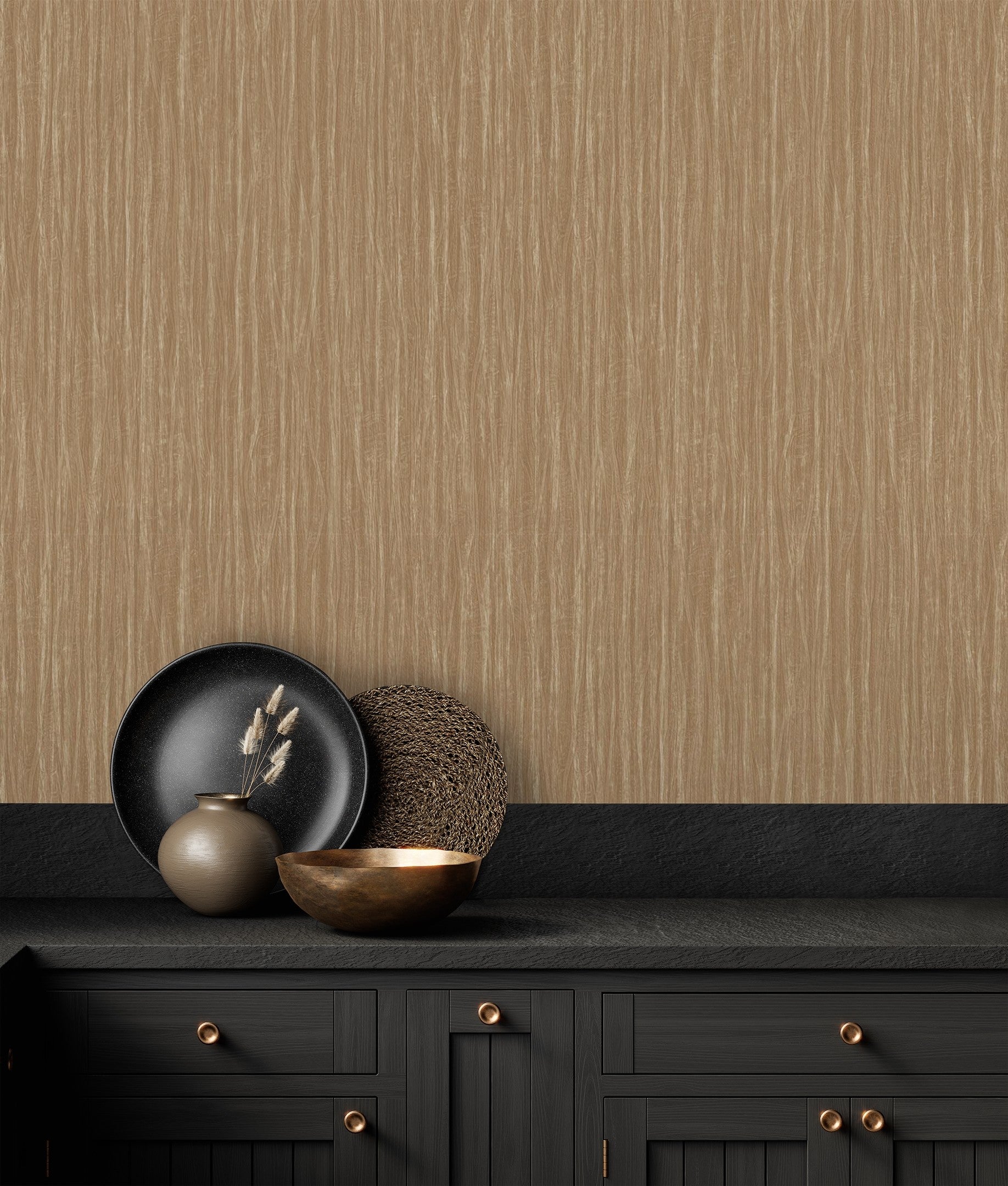 Papel pintado vinílico lavable imitando a la tela con pliegues fruncida en relieve - opulent texture 676872 de gaulan - rollo de 10 m x 1,06 m