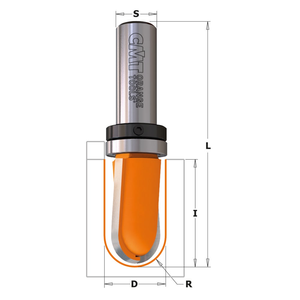 CMT Fraise à Rainurer Avec Roulement - Diamètre 31,7 Mm - Pour Rebords Et Profils Sur Bois