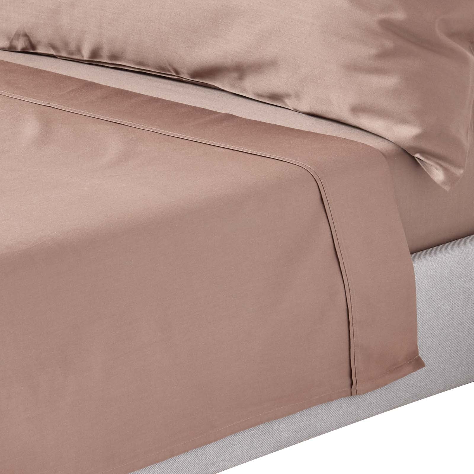 Lenzuolo Con Angoli Homescapes In Cotone Egiziano Bio – 400 Fili – Marrone – 270x300 Cm