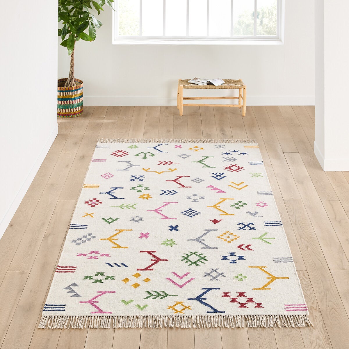 ANCIEN TAPIS KILIM EN LAINE FABRIQUE A LA MAIN ENVIRON 59-63 X 130cm REVERSIBLE EUR 50,00