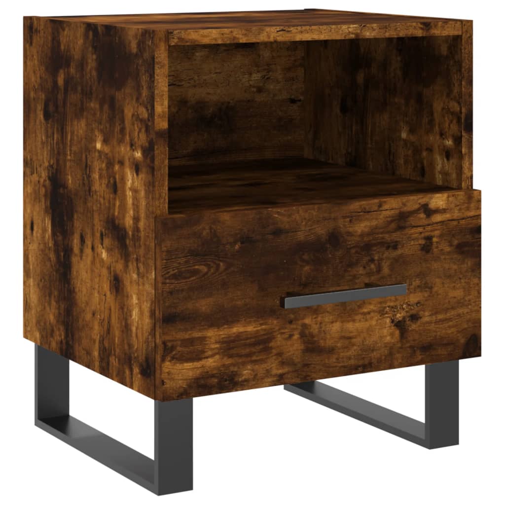 Maison Exclusive - Table de chevet chêne fumé 40x35x47,5 cm bois d’ingénierie - 2