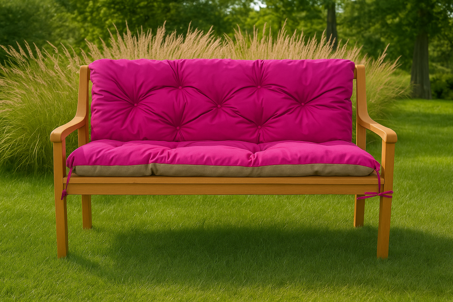 Coussin pour banc de jardin 140x50x50cm, coussin de jardin Rosa, coussin de balançoire, coussin de banc extérieur, coussin de banc de jardin - 3