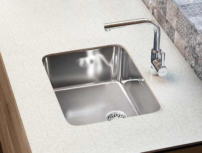 Grifería mezclador TARGA cocina caño recto cromo ROCA Leroy Merlin