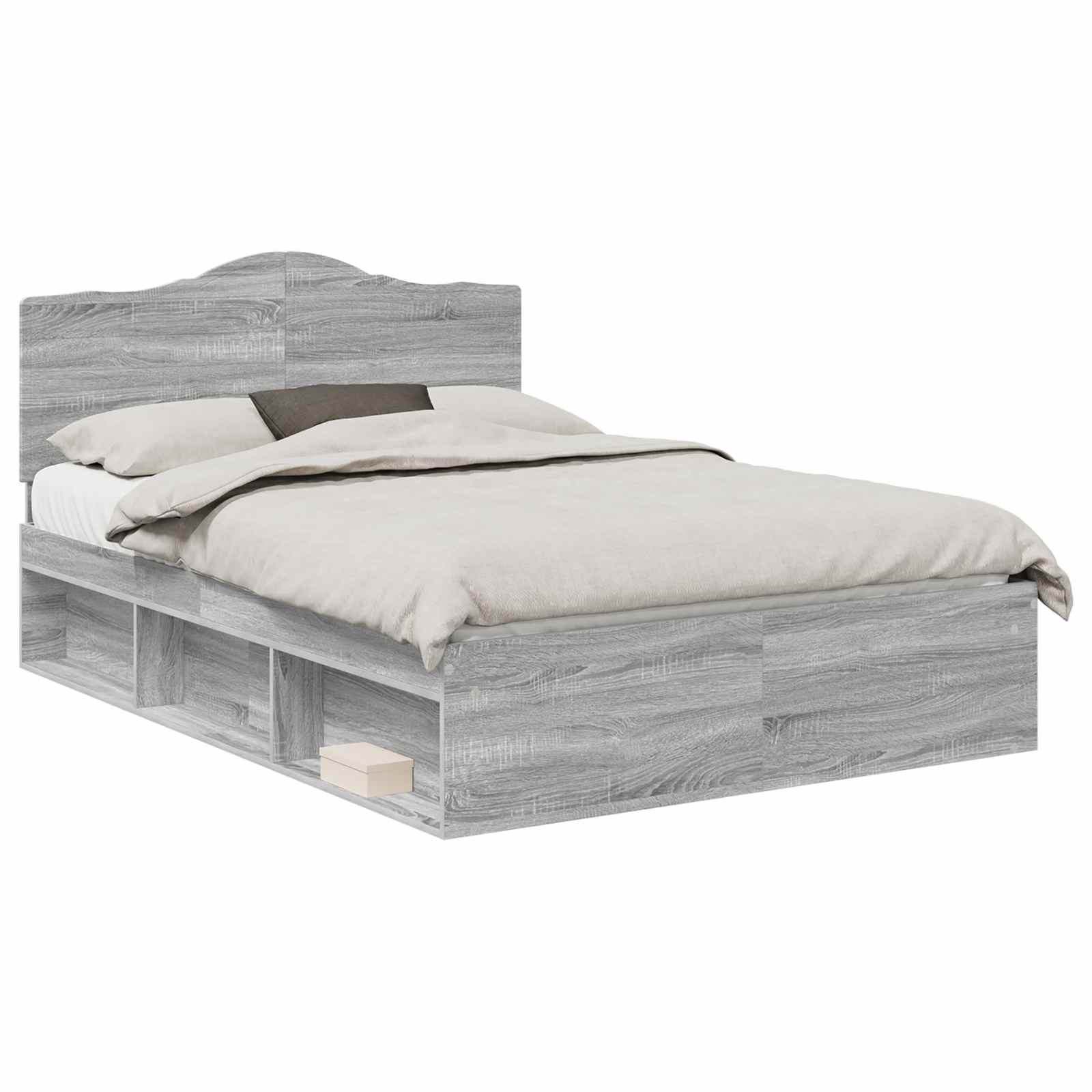 Cadre de lit Gris 150 x 200 cm Pin massif - 2
