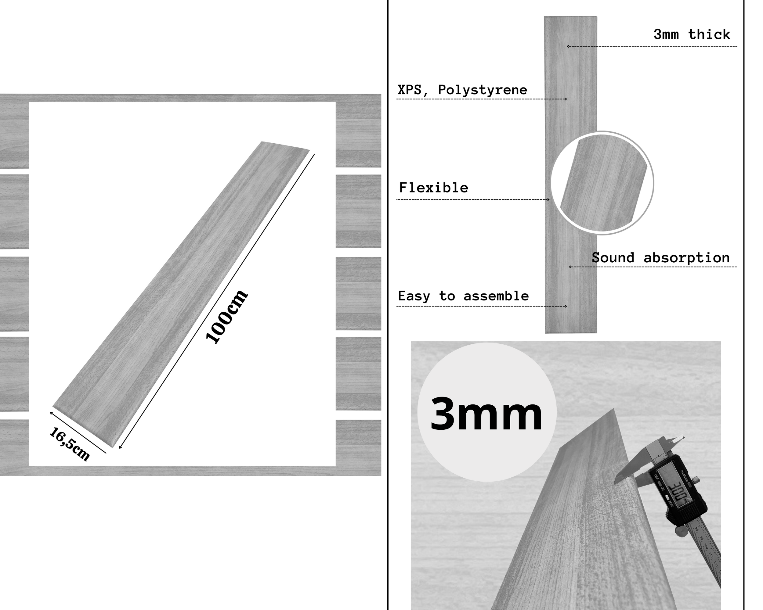 6m² - 36 pièces de panneaux polystyrène, panneaux de plafond, panneaux muraux, décors, imitation pour plafonds - P20 - 3