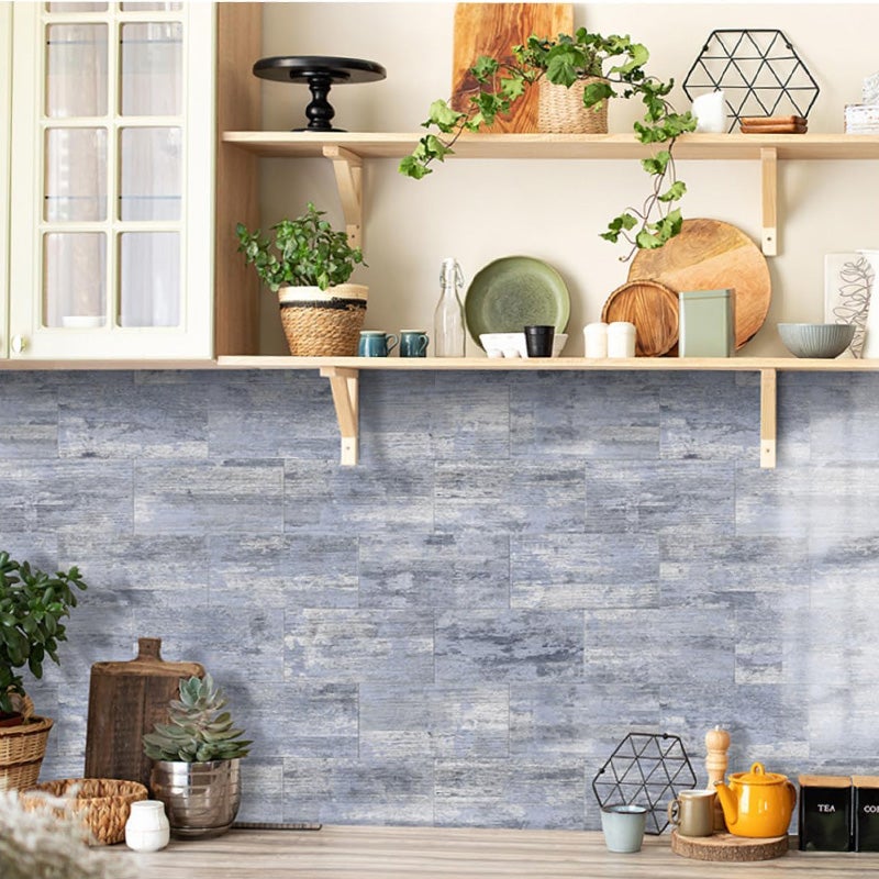 Rivestimento Adesivo 3D Grigio Chiaro Imitazione Marmo - Set di 16 Pannelli Impermeabili e Resistente all'Umidità per Cucina & Bagno - 4