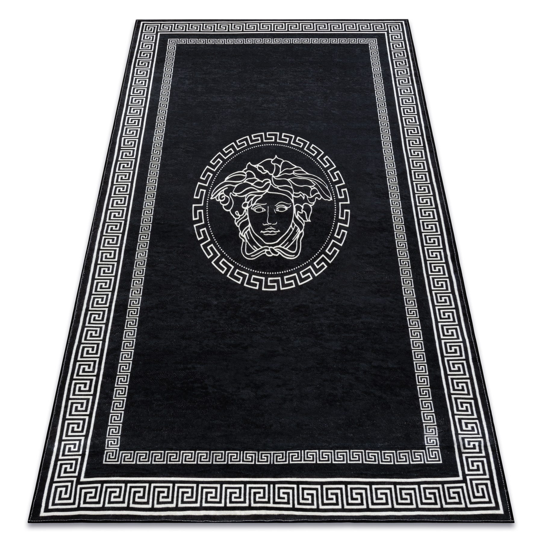 Tapis Lavable ANDRE 1126 Marbre, Grec Antidérapant - Blanc / Or 80x150 Cm 87149737 Tapis Lavable ANDRE 1126 Marbre, Grec Antidérapant - Blanc / Or 80x150 Cm 87149737