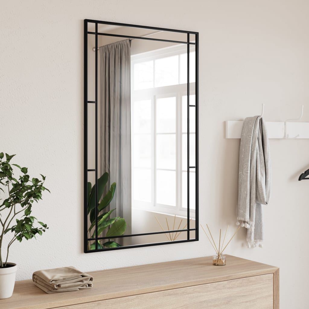 Vidaxl Espejo De Pared Rectangular De Hierro 60X100 Cm Negro , Leroy Merlin