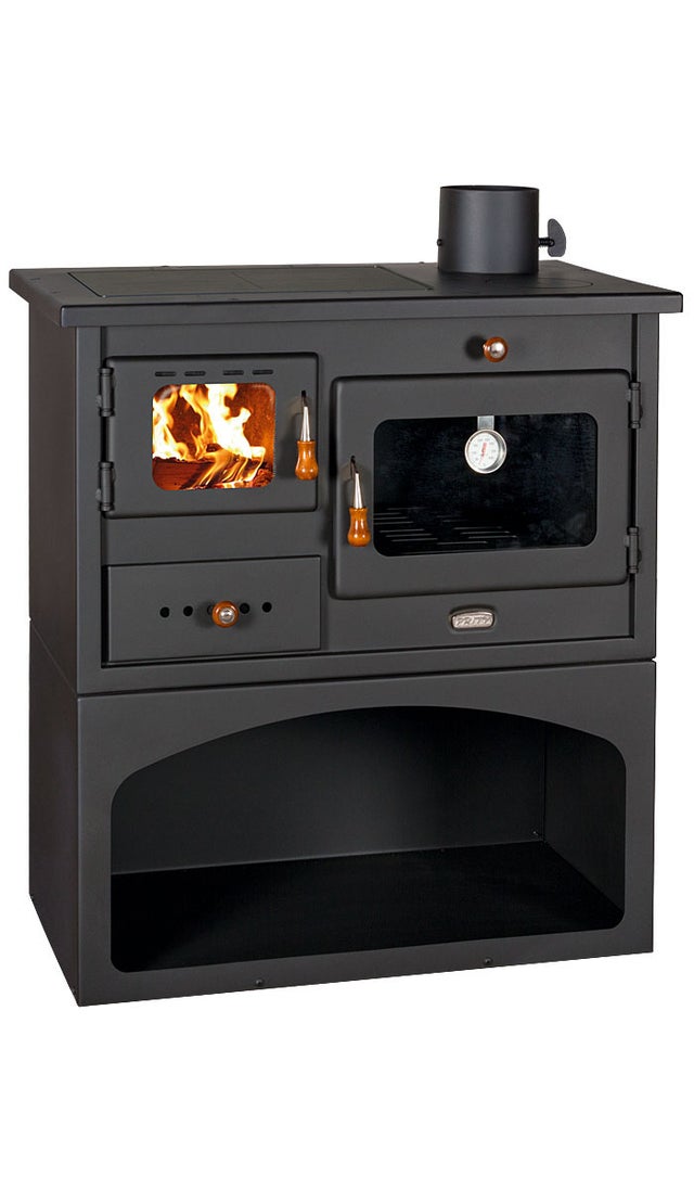 Estufa de leña. Potencia calorífica 10 kW. Estufa de combustible sólido con horno Modelo Prity 1P34