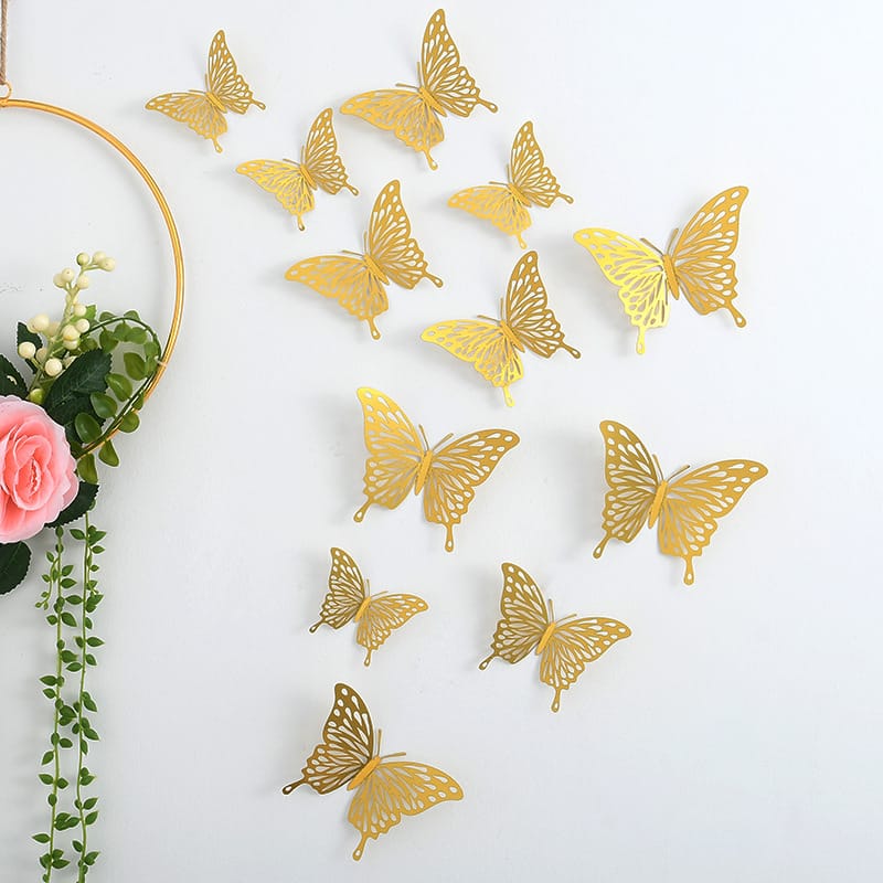 Fyguard 48 pezzi farfalla decorazione da parete 3D farfalla adesivo da parete adesivo da parete per soggiorno, camera dei bambini, ragazze, matrimoni, feste, decorazione da parete (oro rosa Fyguard 48 pezzi farfalla decorazione da parete 3D farfalla adesivo da parete adesivo da parete per soggiorno, camera dei bambini, ragazze, matrimoni, feste, decorazione da parete (oro rosa