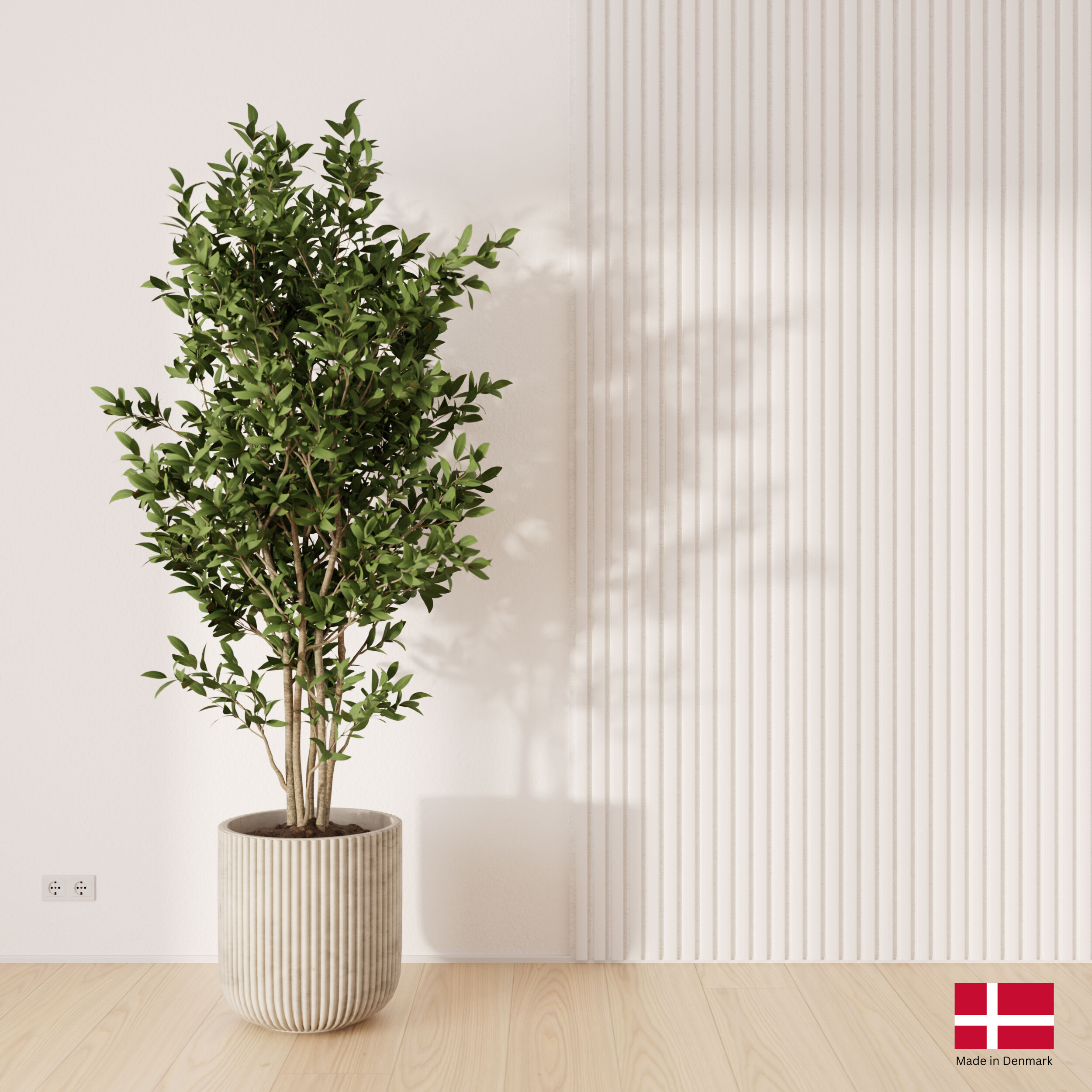 Lot de 2 panneaux tasseaux acoustiques MDF décor blanc mat, feutrine blanche, 240x32 cm Nordic Acoustics - 5