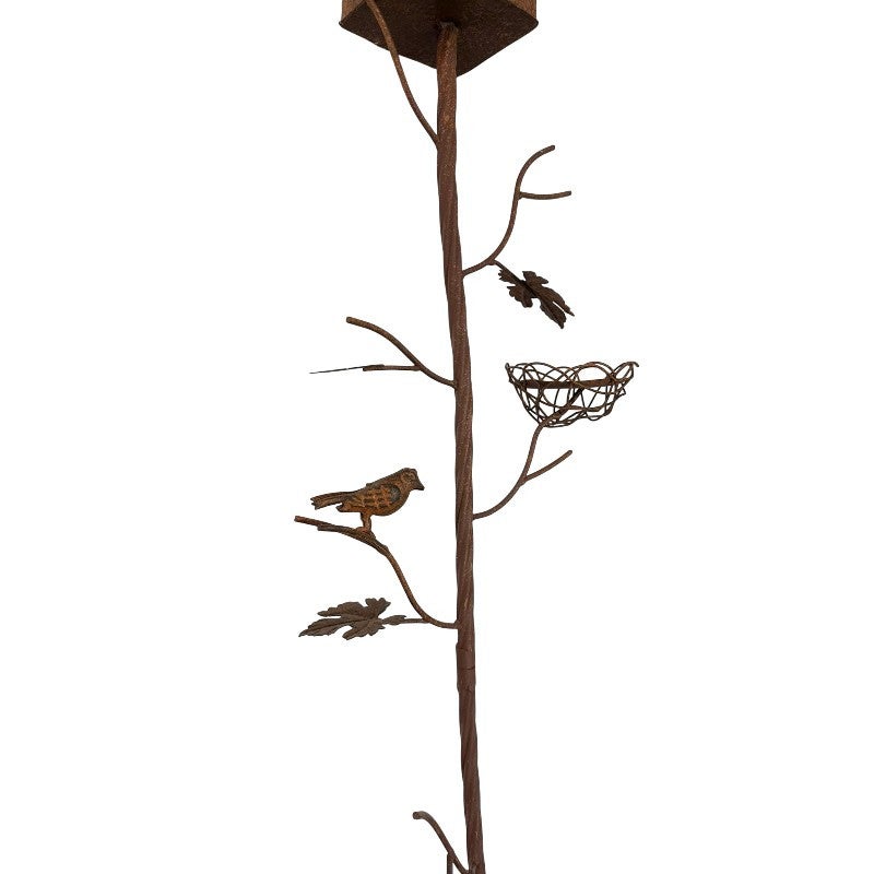 Tuteur nichoir oiseaux rouille 150x15x24cm - 4