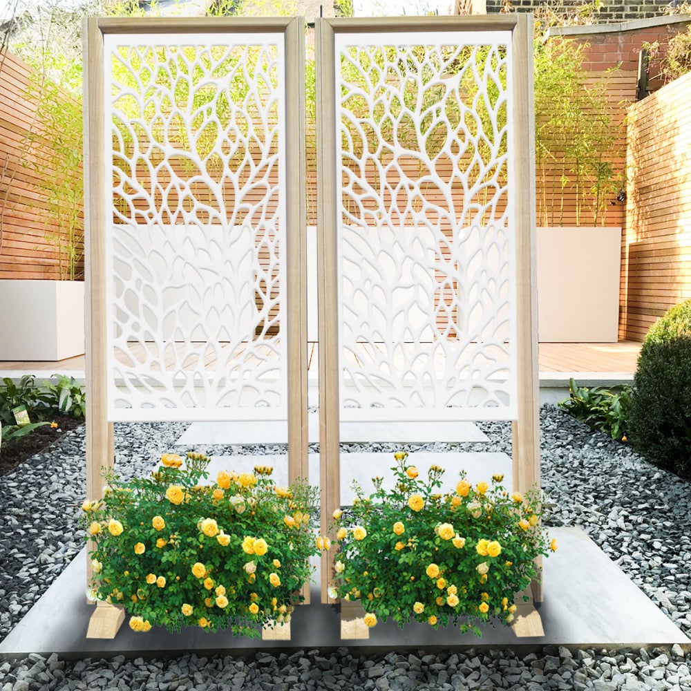 CODIUM - Separè - Wolnostojący modułowy ekran - 70x190 cm - Wykonany z drewna i PVC, kolor wewnętrzny BIAŁY