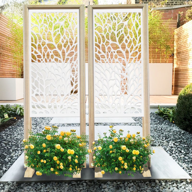 CODIUM - Separè - Wolnostojący modułowy ekran - 70x190 cm - Wykonany z drewna i PVC, kolor wewnętrzny BIAŁY