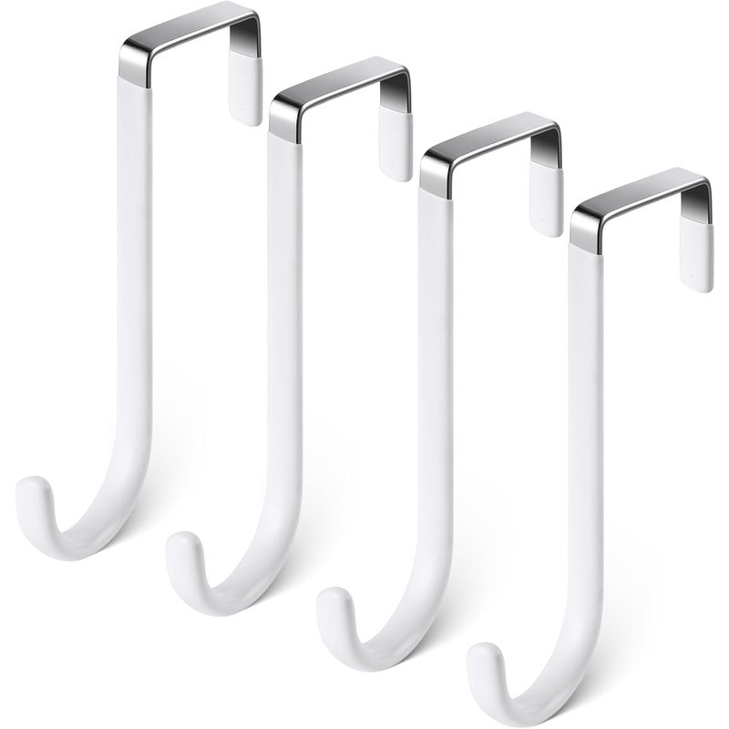 x haki ze stali nierdzewnej na drzwi - haki na drzwi, do szuflady, na ubrania, do drzwi, do szafki, do łazienki - białe