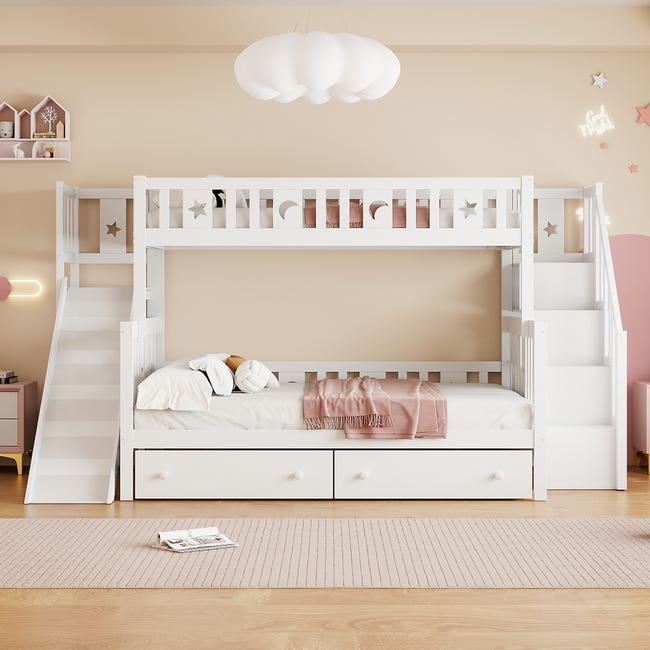 Letti a castello 90 x 200 cm, letti funzionali, letto a castello, letti convertibili (grigio, con cassetti Letti a castello 90 x 200 cm, letti funzionali, letto a castello, letti convertibili (grigio, con cassetti