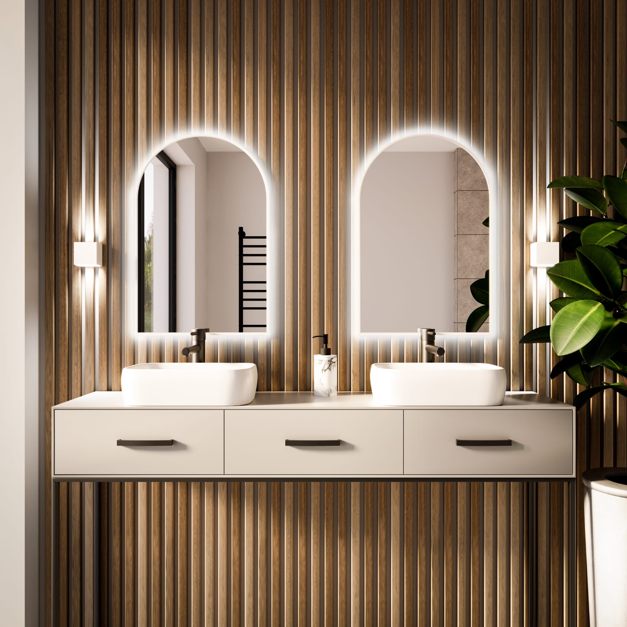 Lustro Tiny Border Pastille Cut 100x60 ramka biała barwa światła neutralna