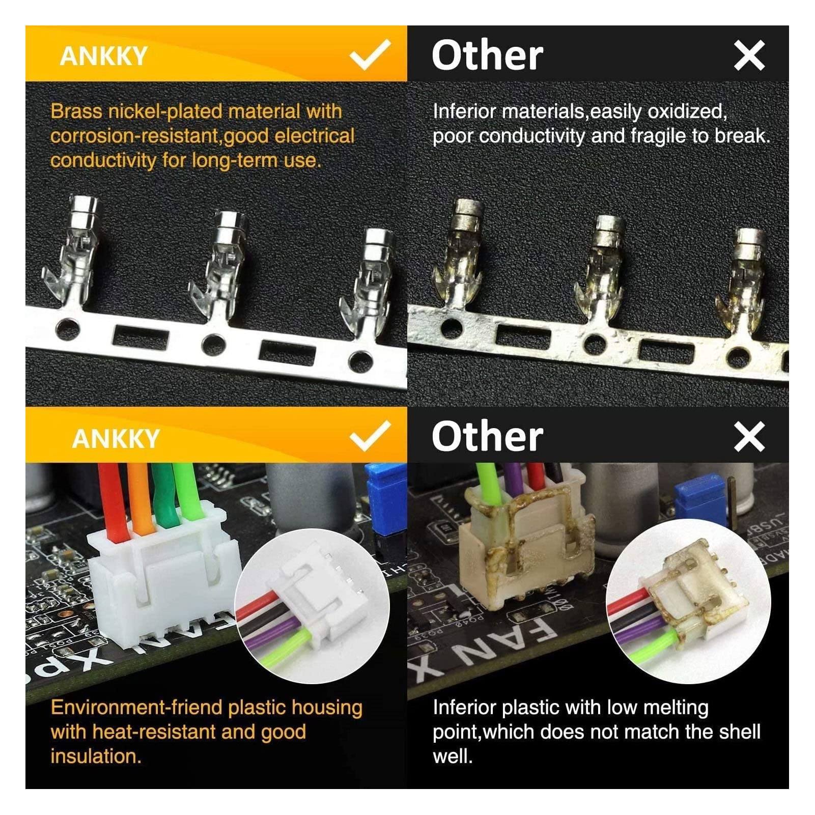 Kit connettore JST da 230 pezzi, guscio in plastica, ottone, 2P, 3P, 4P, 5P, XH2,54 mm, kit connettore alloggiamento maschio femmina - 3