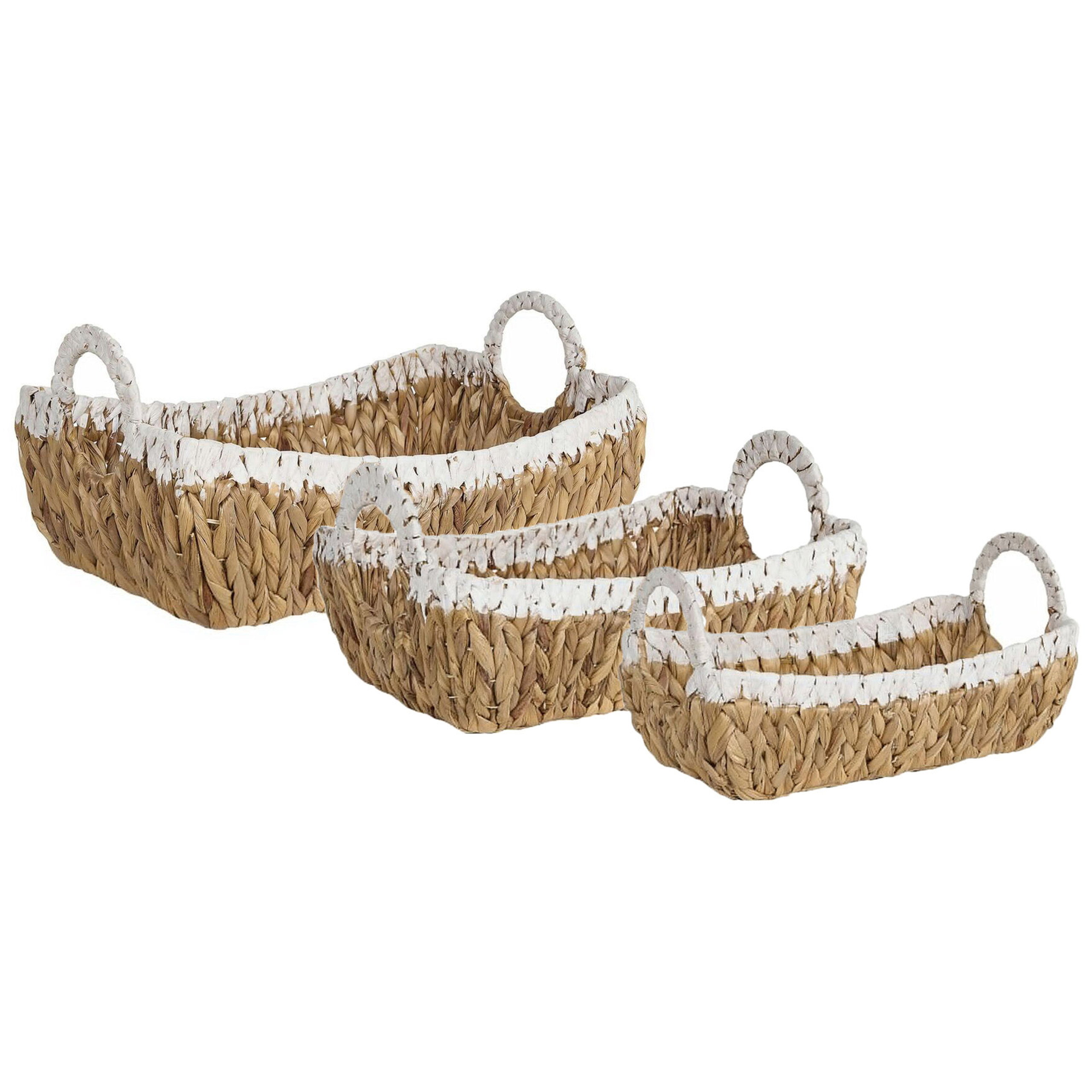 Set de 3 coșuri CAMPHA Răchită Natural 3buc