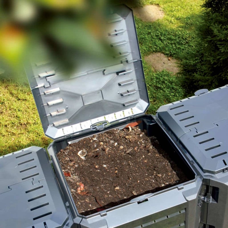 Compostiera da Giardino Nera 800 L vidaXL - 4