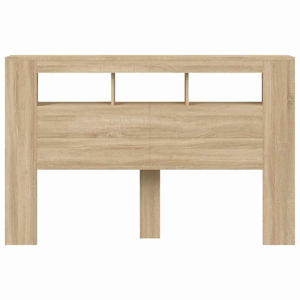 vidaXL Tête de lit à LED chêne sonoma 160x18,5x103,5cm bois ingénierie - 5