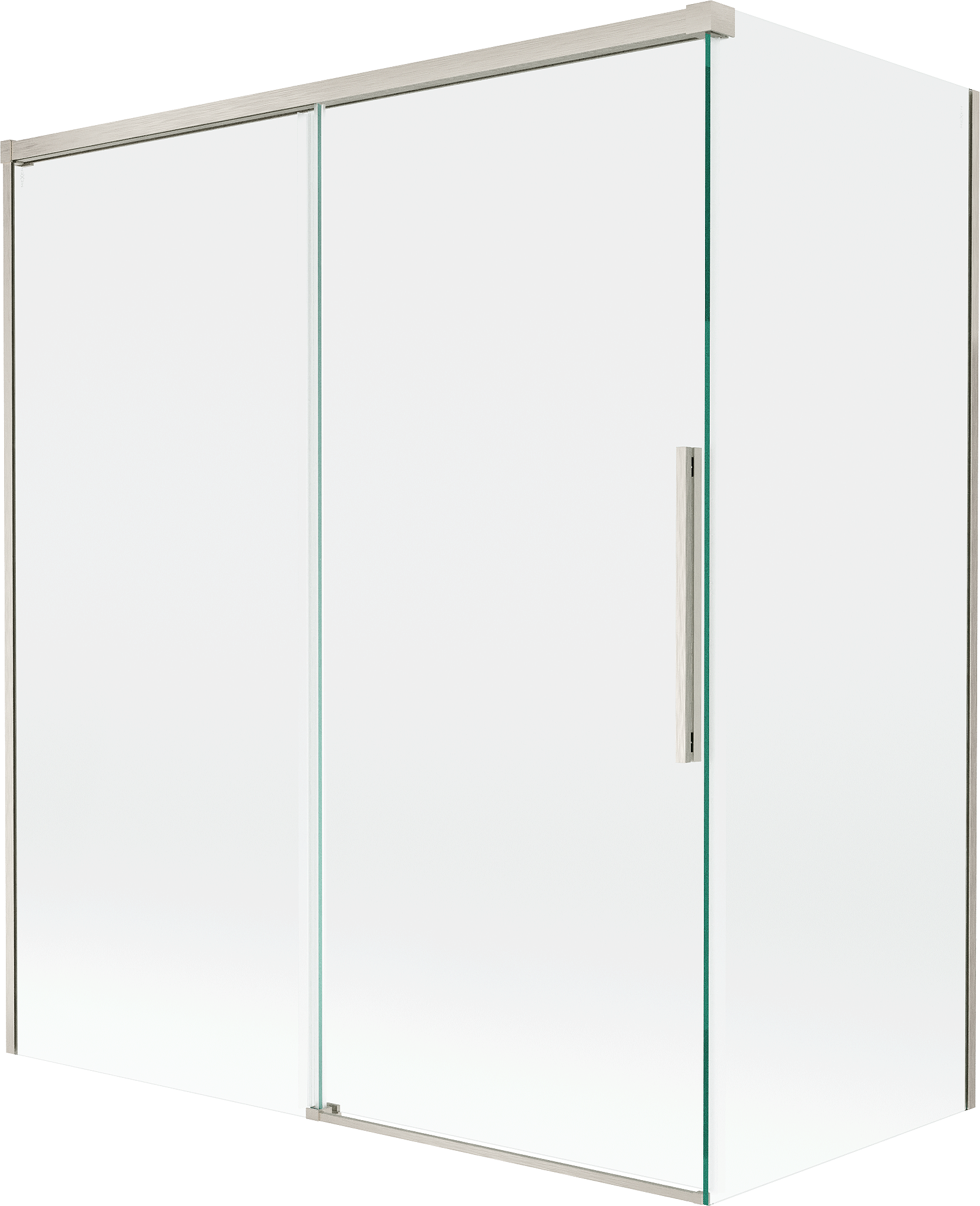 Mexen Rox parawan nawannowy 2-skrzydłowy rozsuwany 140 + 70 x 150 cm, transparent, nikiel szczotkowany - 8C9-140-070-97-00