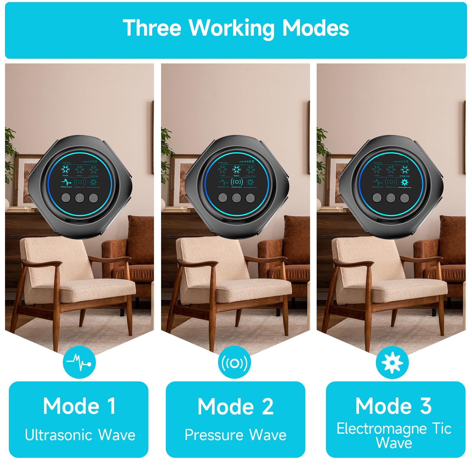 Répulsif ultrasonique professionnel à 360° pour souris et rats, sans produits chimiques, pour l'intérieur et l'extérieur - 4