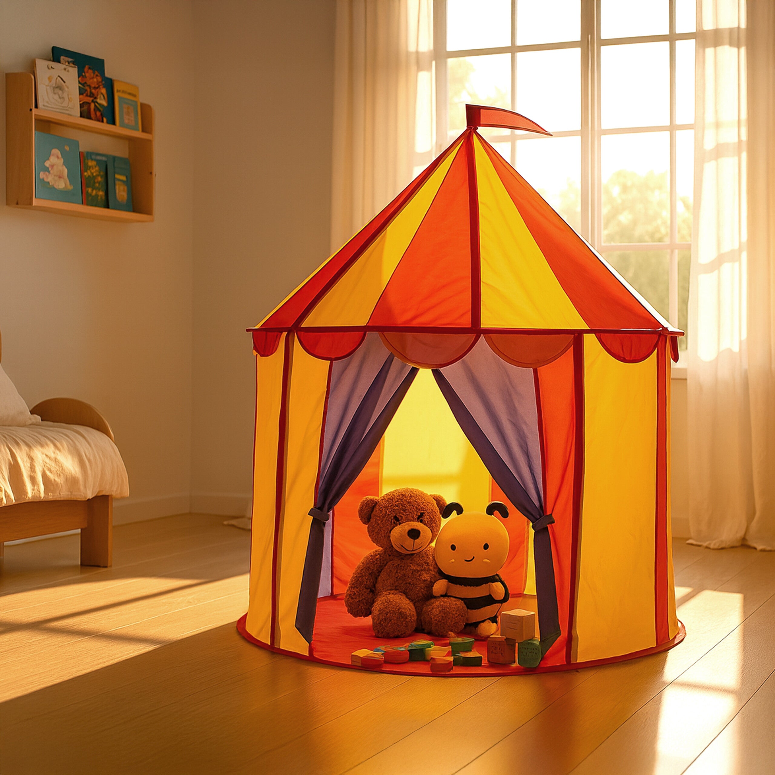 Relaxdays Tienda De Campaña Infantil De Piratas – Carpa De Poliéster Con 2 Entradas Para Interior Y Exterior, 90 X 118 X 115 Cm, Azul