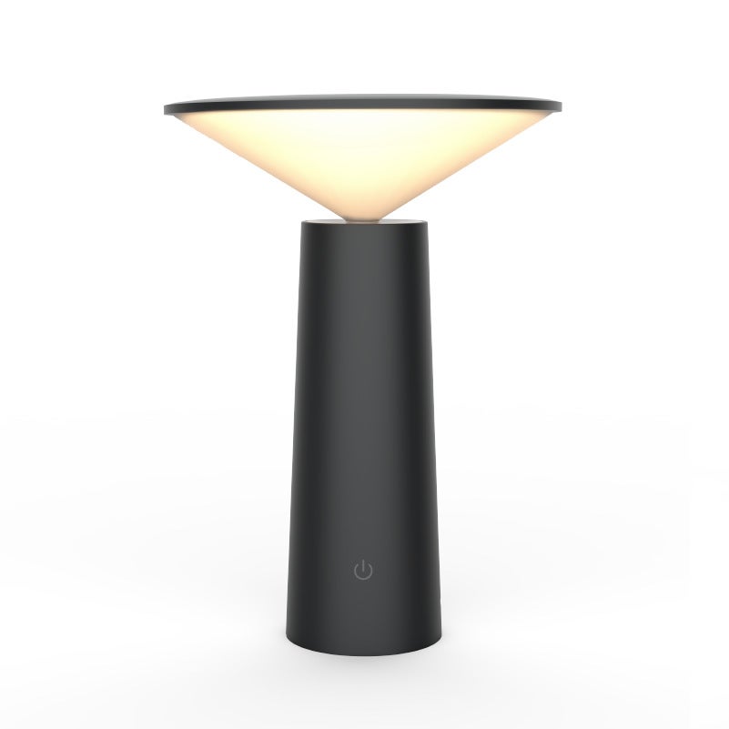 Prosta lampka nocna, dekoracyjna lampka biurkowa LED ładowana przez USB, czarna