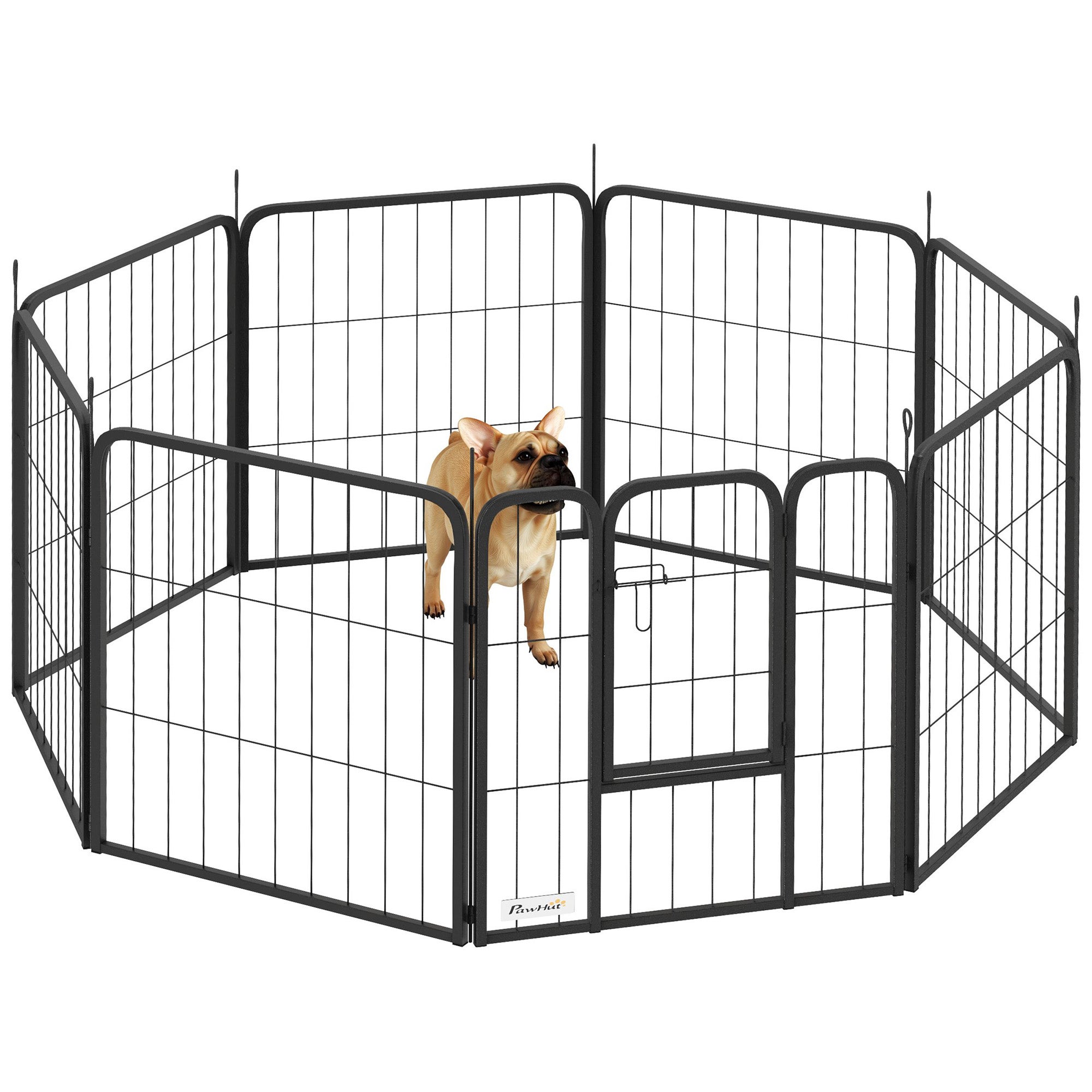 Parc pour chien enclos chien 8 panneaux modulable et pliable acier avec ...