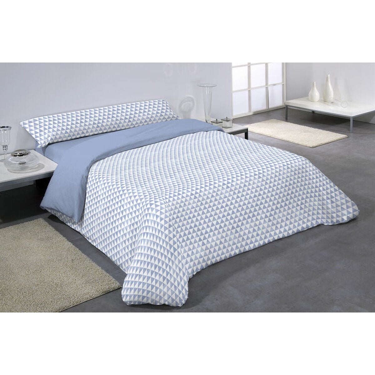 Juego de funda nórdica hosteline darel azul cama de 150 3 piezas - marca: hosteline - ean: 8430316883073