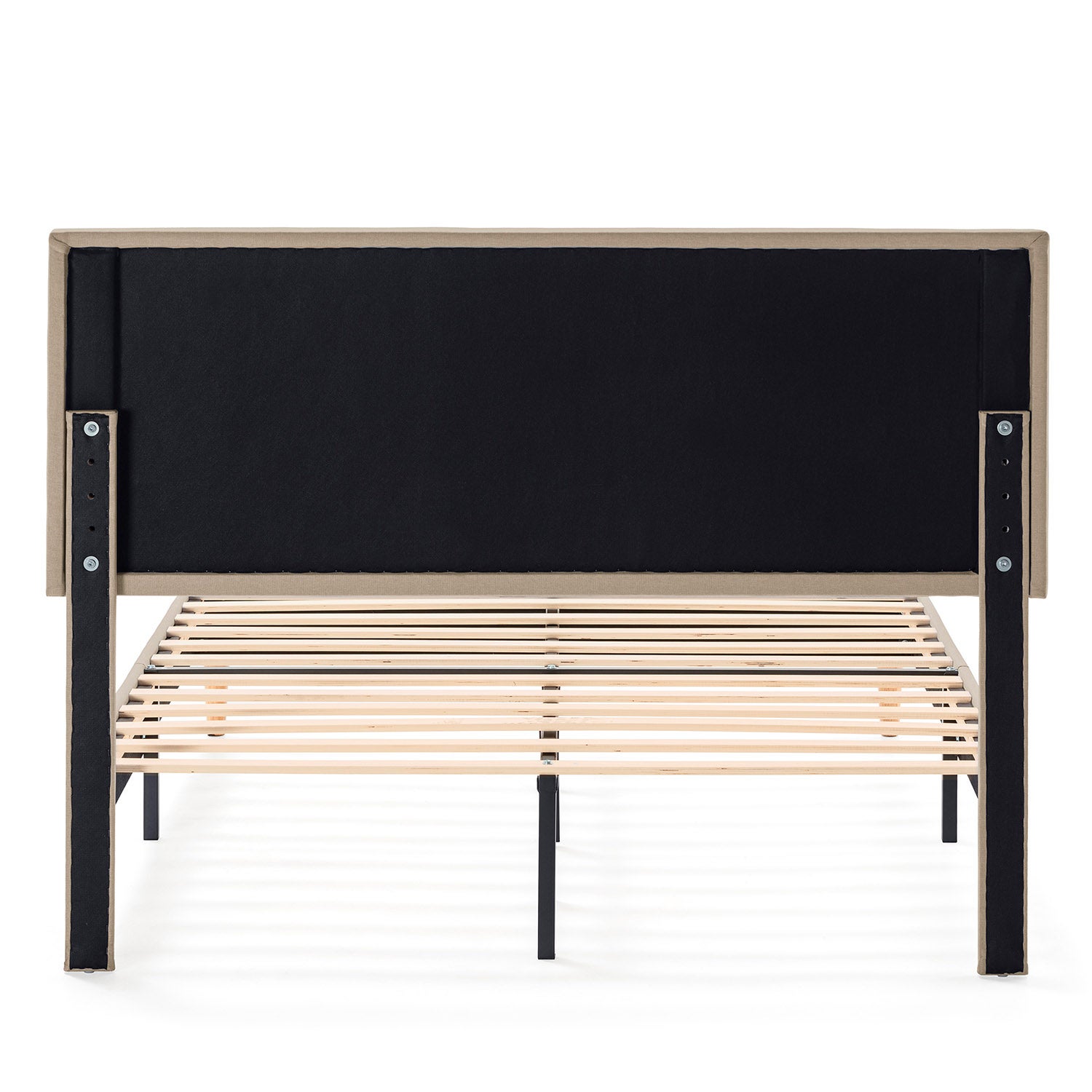 Estructura de cama tapizada Silvi de 30 cm, 150x190 cm, Beige - 5