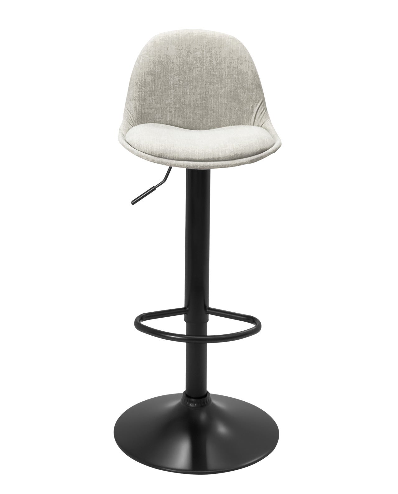 Lot de 2 Tabourets de Bar Réglables, Assise Tissu, Pied Chromé SIG+ Gris - 5