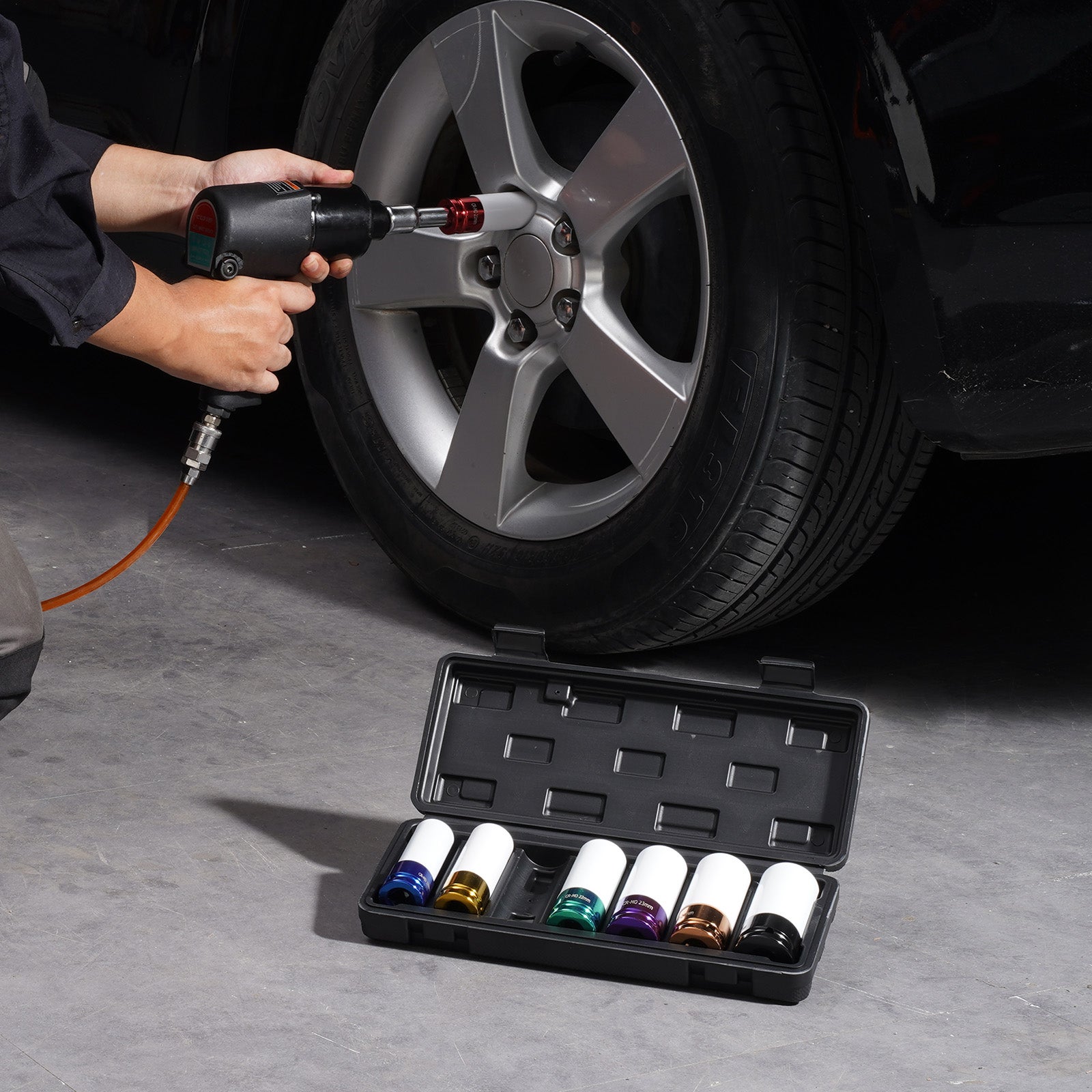 Kit di Bussole a Impatto VEVOR per Dadi Ruota, 7 Pezzi, 1/2