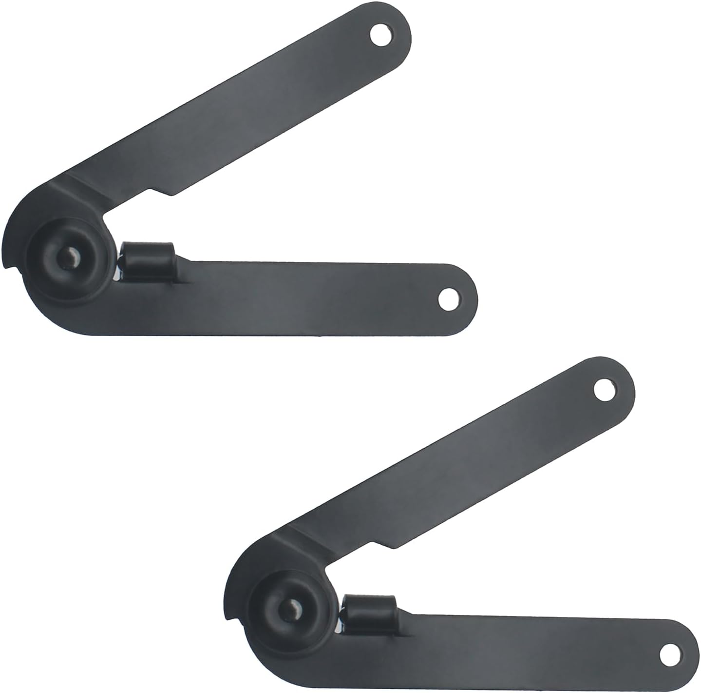 Lot de 2 charnières de support de couvercle pliables noires, pivotantes à 180 degrés, adaptées aux fenêtres, échelles, armoires, boîtes à bijoux, etc. - 3