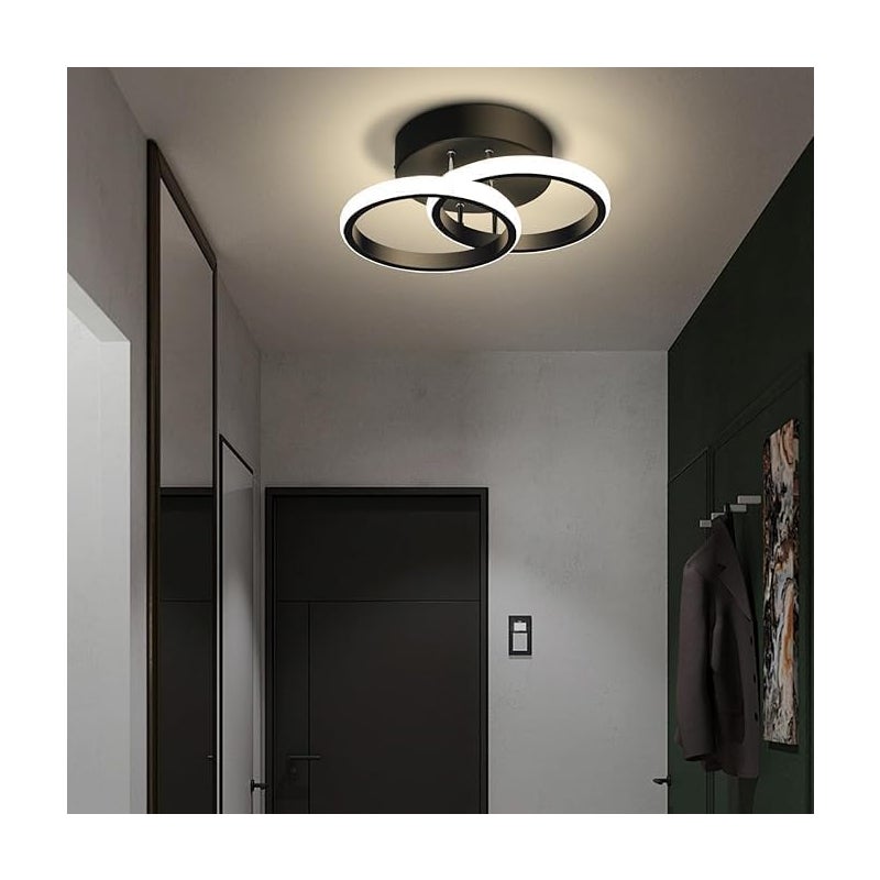 Nowoczesna lampa sufitowa LED, lampa ścienna z regulowaną ciepłą białą barwą światła, 2 w 1, mała, częściowo wpuszczana, ściemnialna oprawa świetlna d