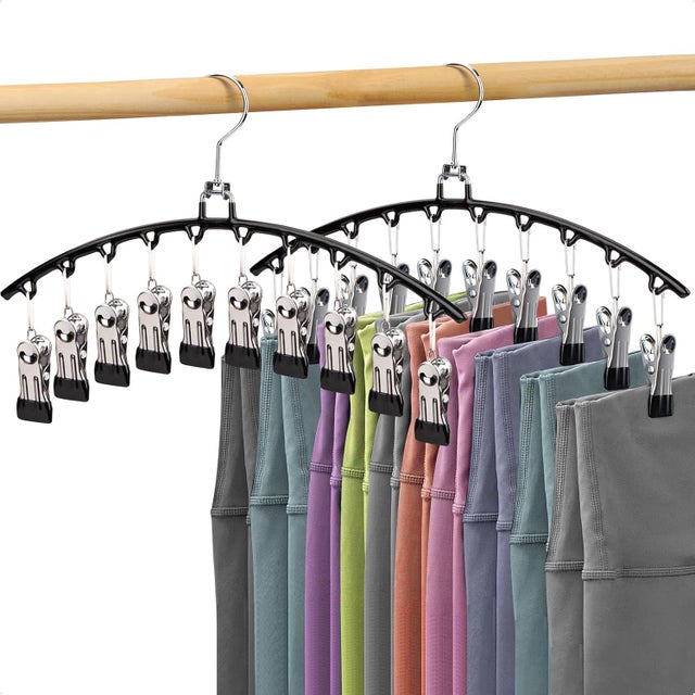 Lot De 60 Cintres à Pinces Pour Pantalons Et Jupes – Métal Avec Revêtement Anti-Dérapant, Longueur 30 Cm, Gain De Place Placard
