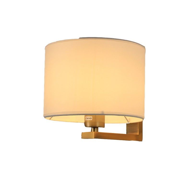 Regulowany kierunek, kinkiet hotelowy, prosty nowoczesny kinkiet, kolor miedziany + biały abażur (bez żarówki E27)