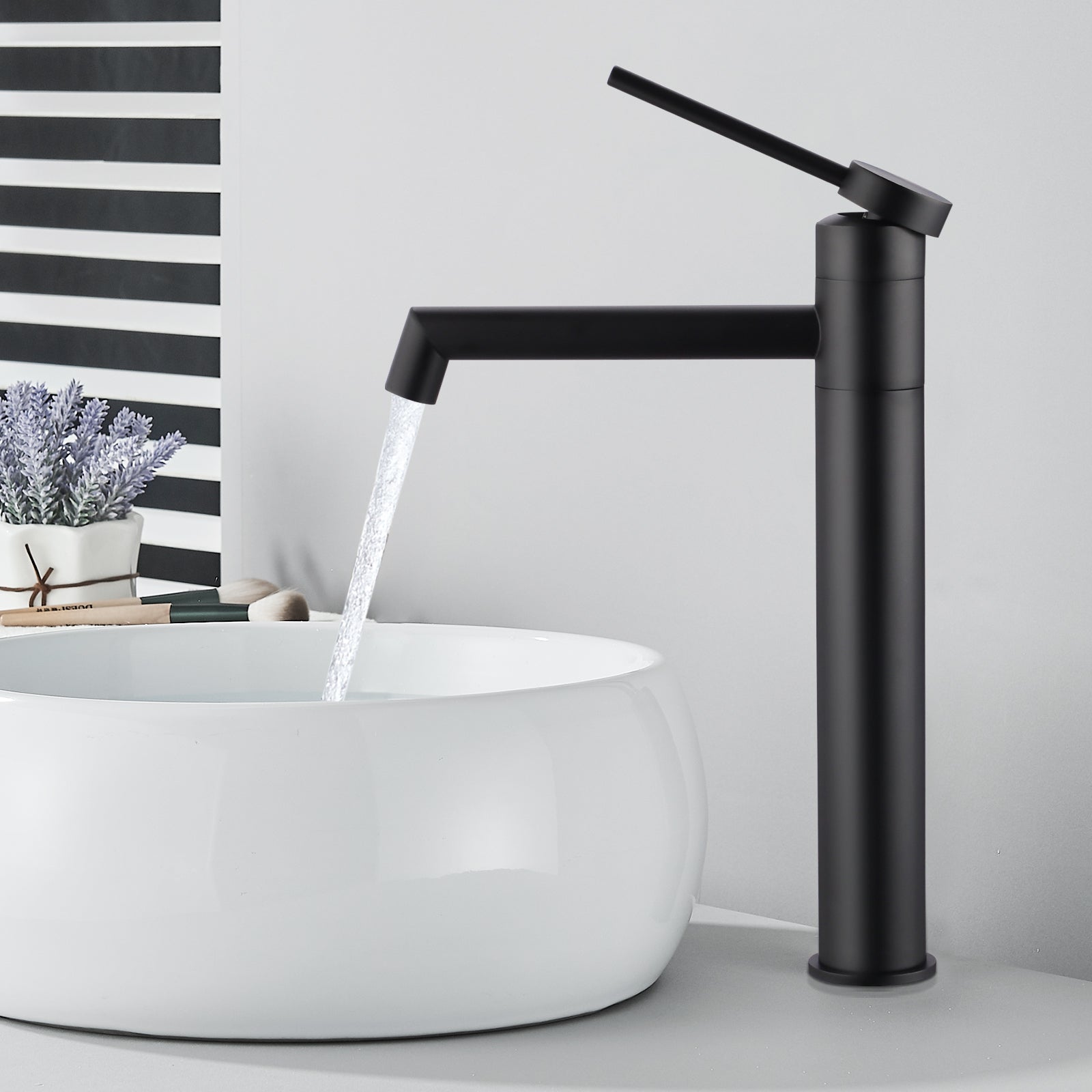 LOVHAUS Bateria Umywalkowa, Bateria Łazienkowa z Wylewką o Wysokości 210 mm, Bateria Jednouchwytowa Obrotowa o 360