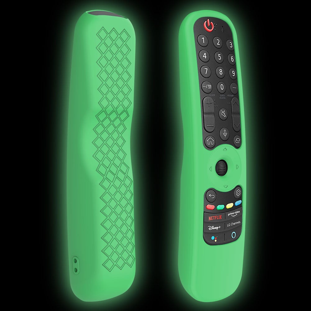 Wodoodporne silikonowe etui na pilot LG Smart TV do AN-MR21GC MR21N/21GA Magic Remote Control Case Stand Film ochronny, zielone, 1 szt.