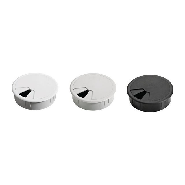 Passe cable pour plateau de table 80mm plastique noir EL.-D.80mm HETTICH