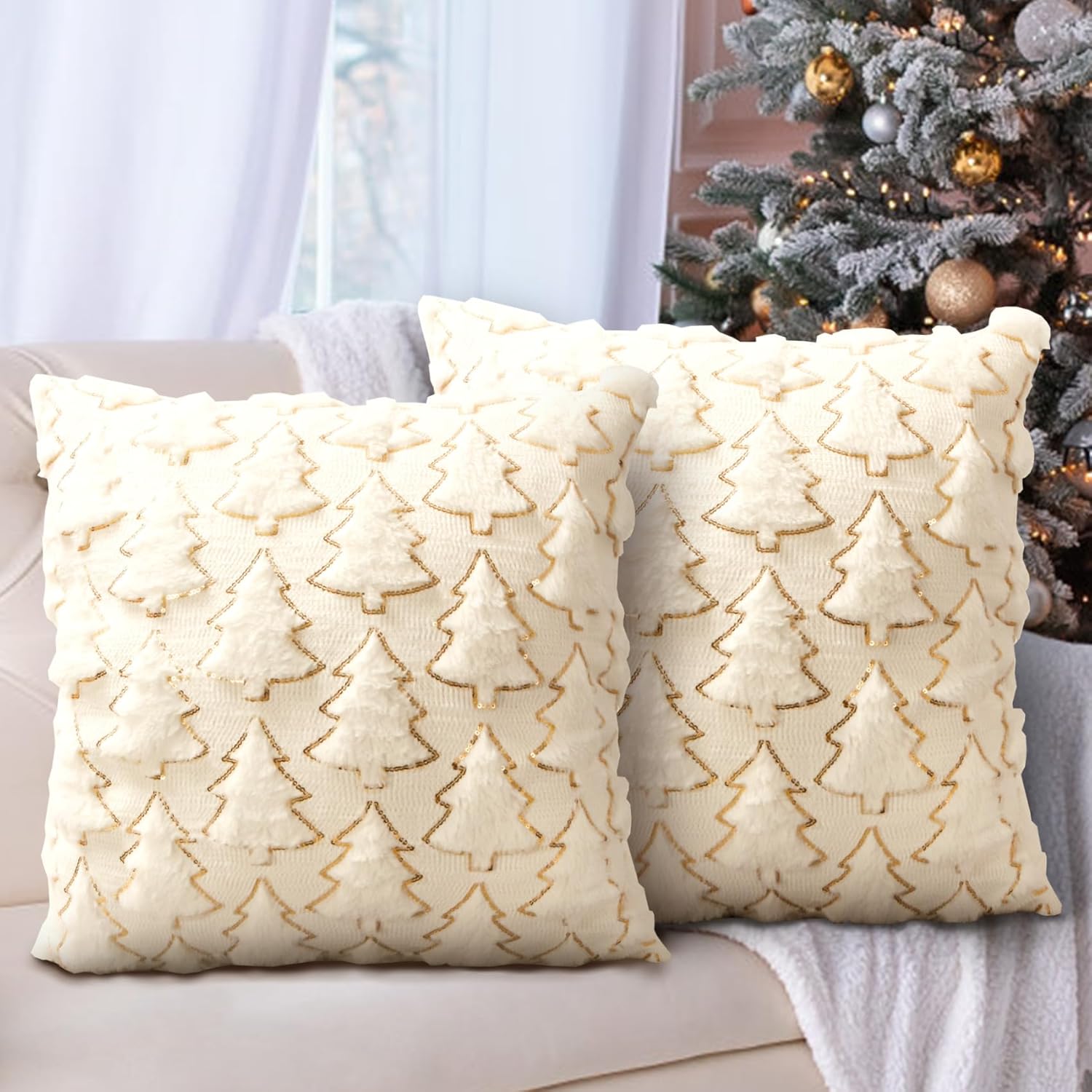 Inchgrass 2 Federe Per Cuscini In Finta Pelliccia Leopardata - 45x45 Cm - Morbide E Lussuose Per Divano E Letto - 4