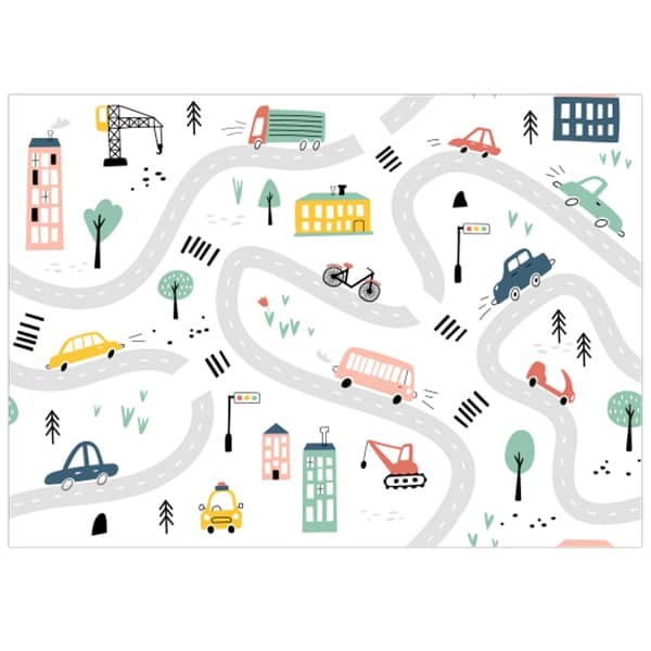 Alfombra de vinilo infantil carreteras 150 x 106cm