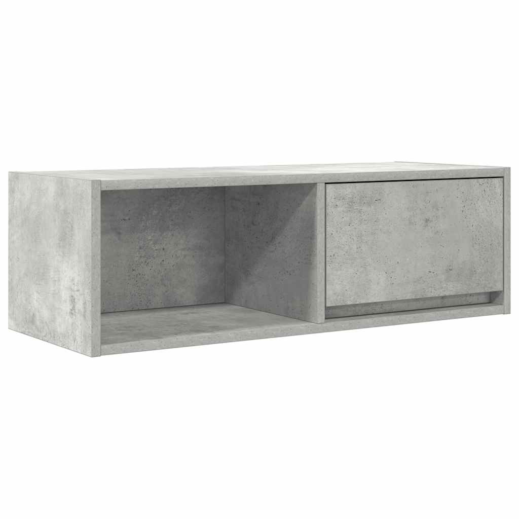 Mobile Porta TV Grigio Cemento 102x37,5x52,5 Cm - In Truciolato Con Ante, Design Minimalista - Foto 5